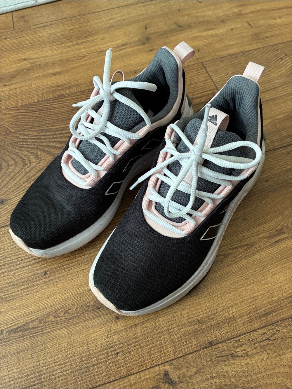 adidas Women’s Black & Light Pink Athletic Lace-Up Sneakers